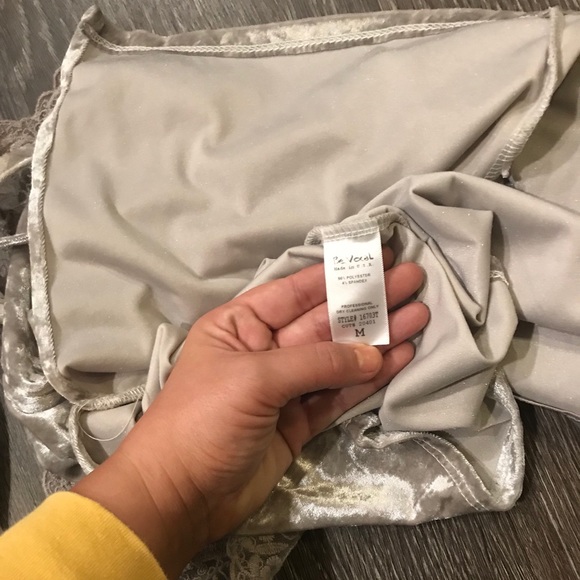 Silver Grey Velvet Lace Trim Tank - Picture 3 of 3